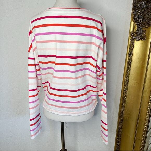 NWT Banana Republic Boxy Stripe Long Sleeve in Ivory White Stripe Size Medium - Picture 5 of 9